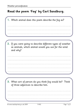 Short Example Of Personification Using The Weather