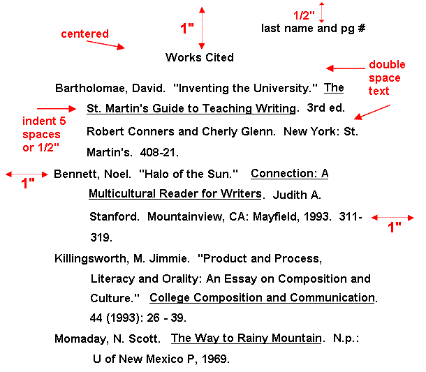 Example Of A Works Cited