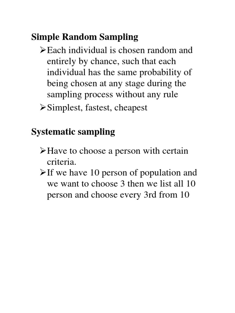 Example Of Systematic Random Sample