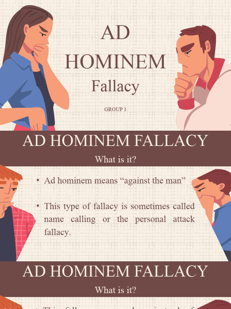 Example Of Argumentum Ad Hominem Fallacy