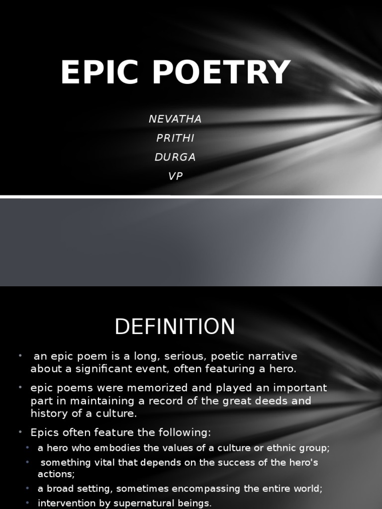 Example Of Epic In Poetry