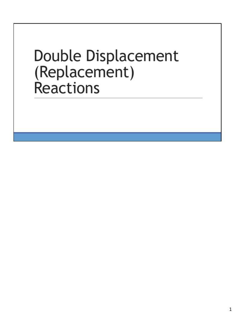Example Of A Double Displacement Reaction