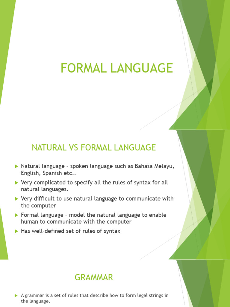 Which Sentence Is An Example Of Formal Language
