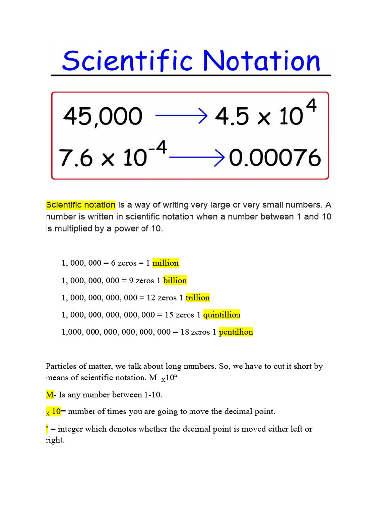Example Of A Scientific Notation