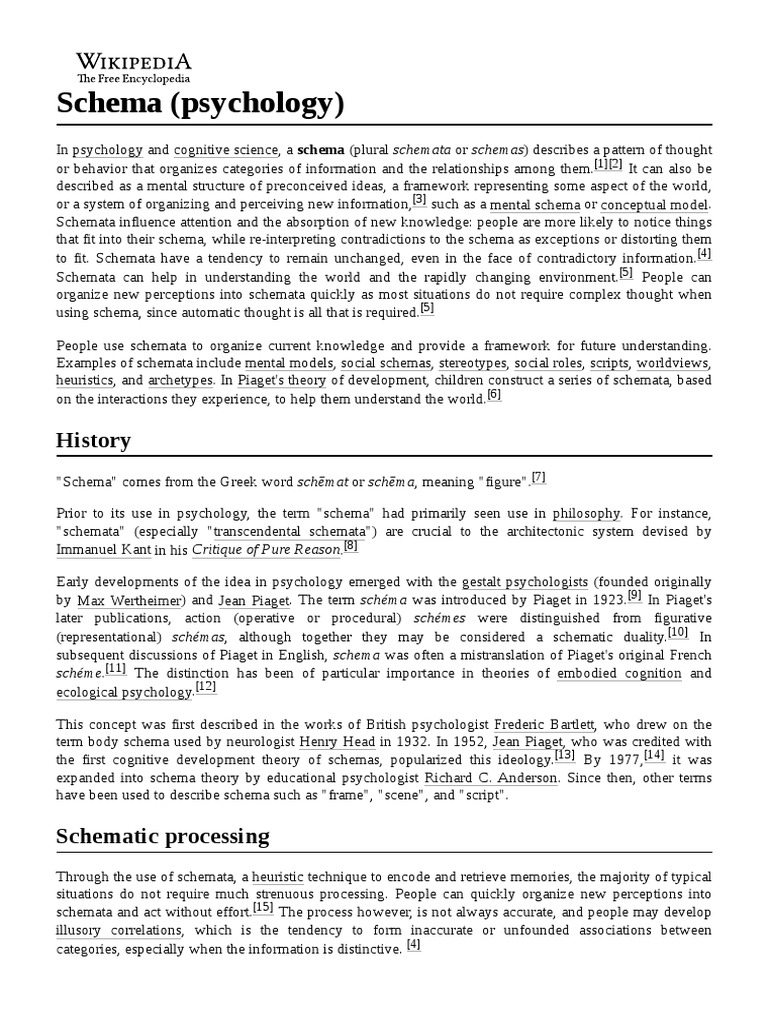 Example Of Schema In Psychology