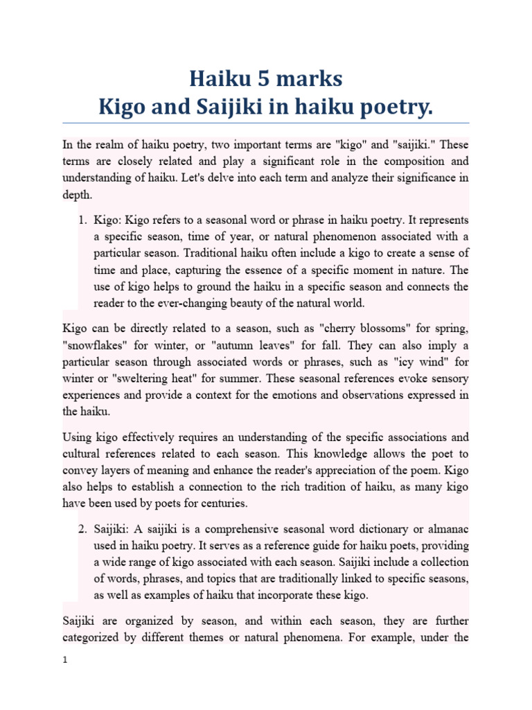 Example Of Haiku Poetry 5 7 5