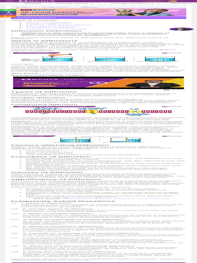 Diffusion Is An Example Of