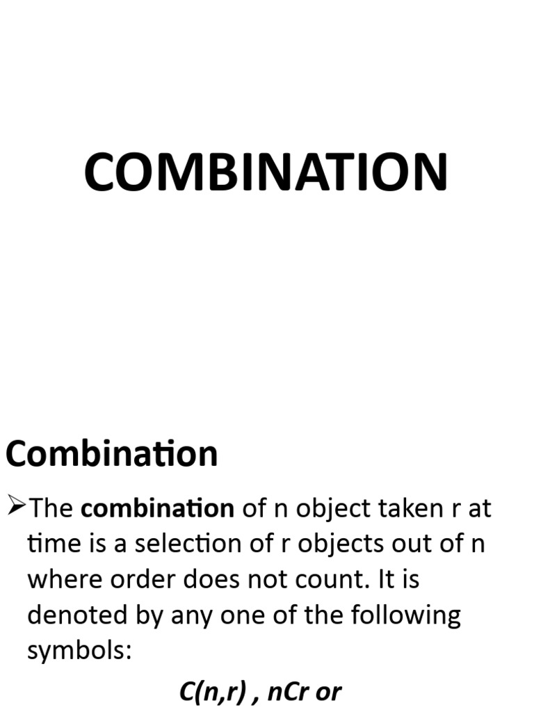 Which Of The Following Is An Example Of A Combination