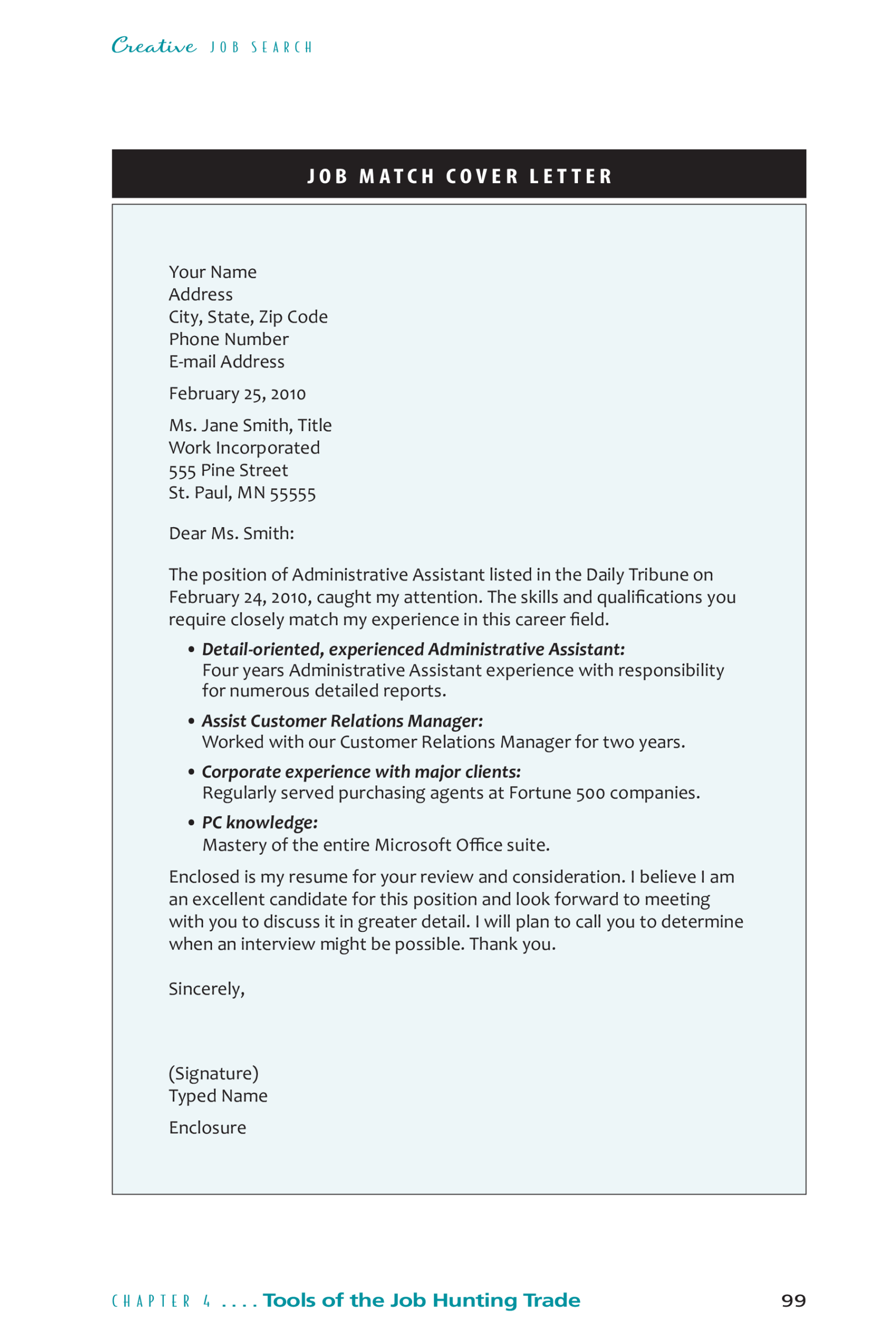 Example Of Cover Letter For Job