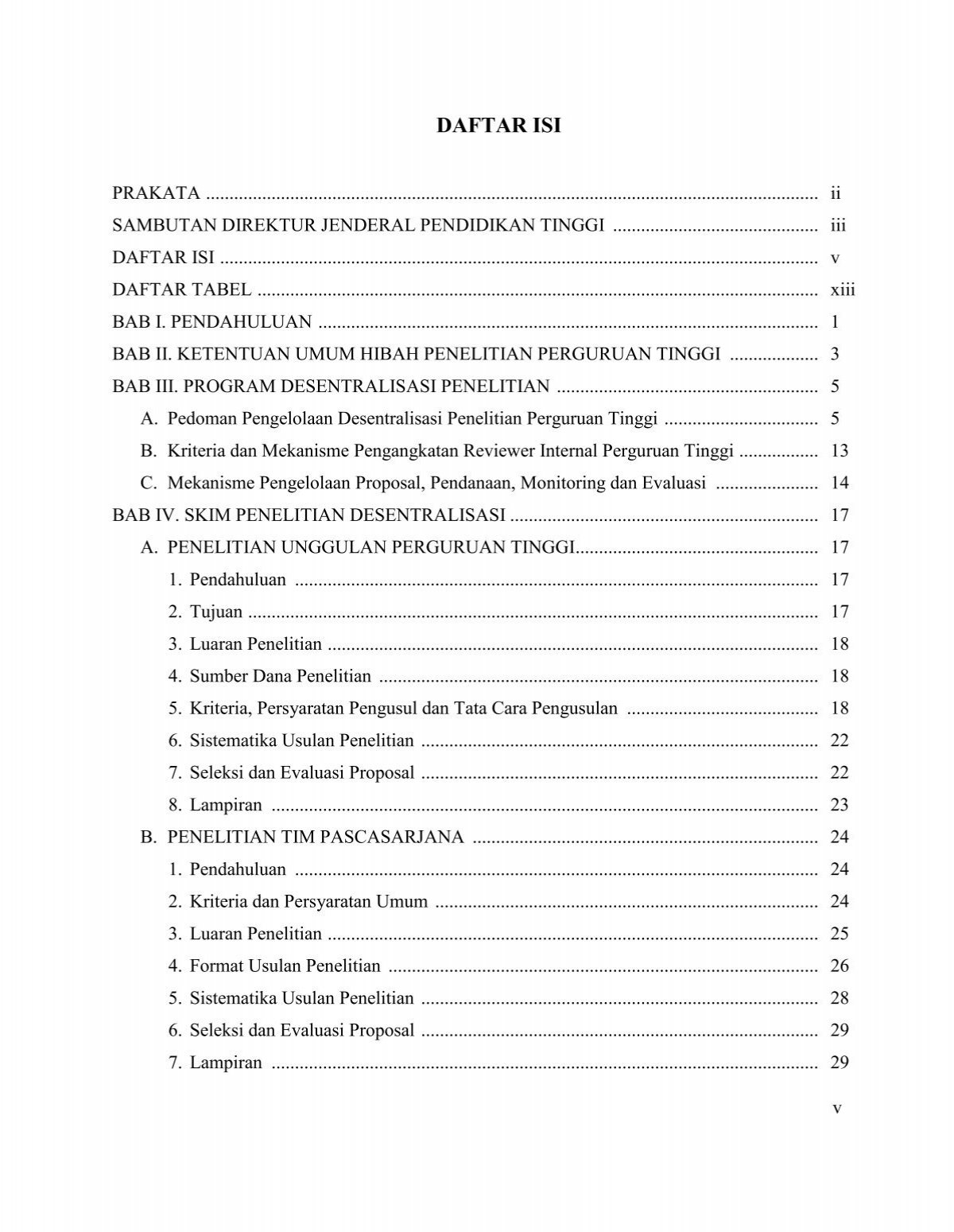 Example Of Table Of Contents