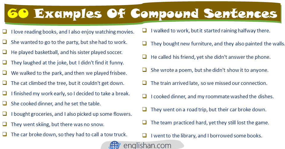 What Is An Example Of A Compound Sentence