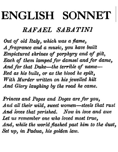 Example Of A Sonnet Poetry