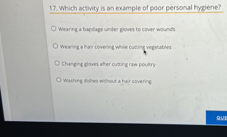 Which Activity Is An Example Of Poor Personal Hygiene