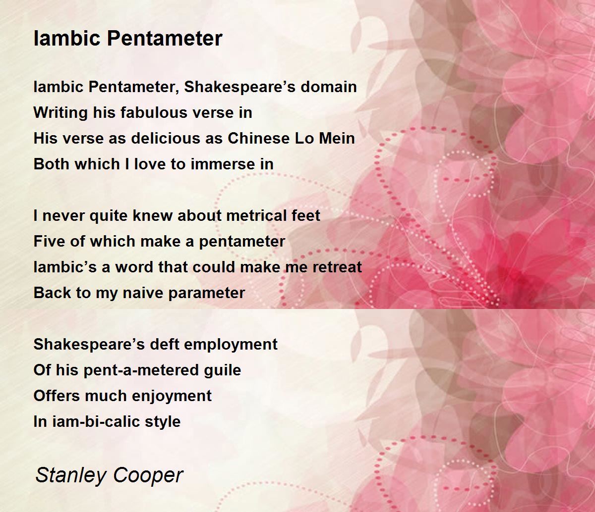 Example Of A Iambic Pentameter