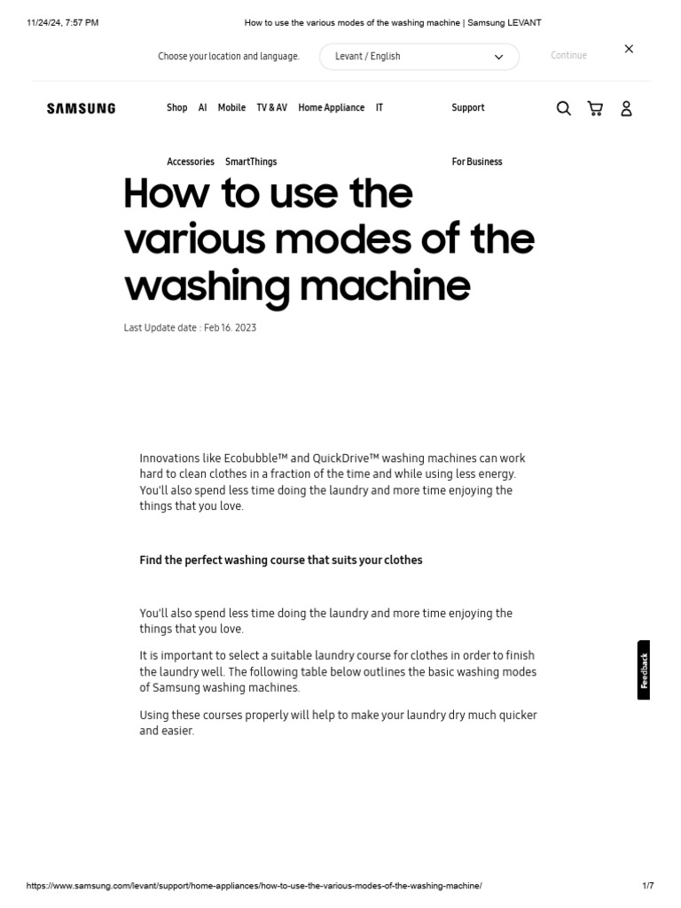 What Does SE Mean on a Samsung Washing Machine? Cycle Settings