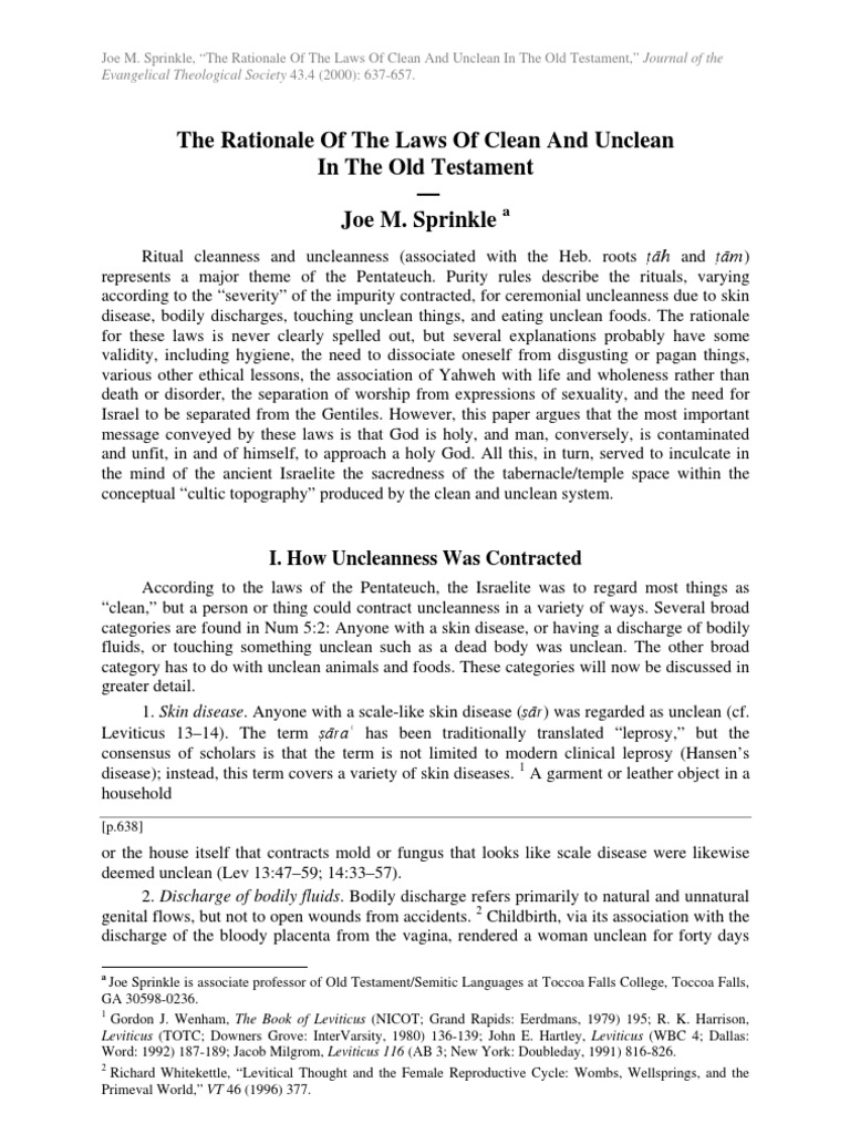 What Does the Bible Mean by Uncleanness? Biblical Context Explained