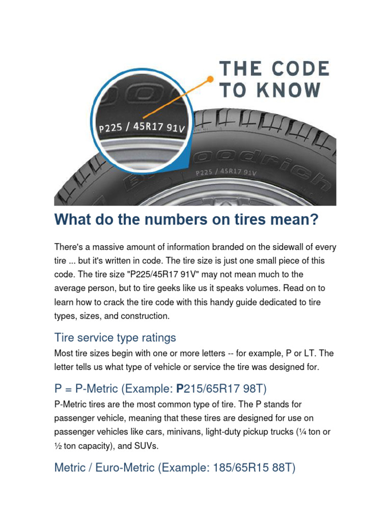 What Do the Numbers on Tires Mean? Decode Them Like a Pro