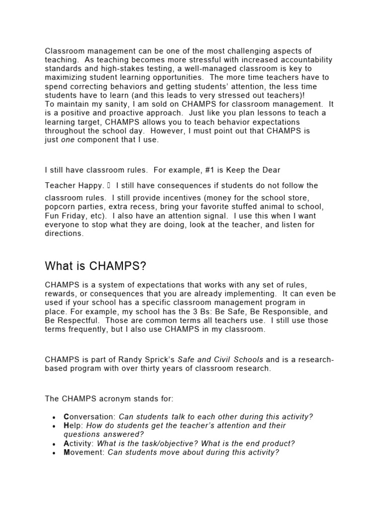 What Does Champs Mean in School? Academic Labels Explained