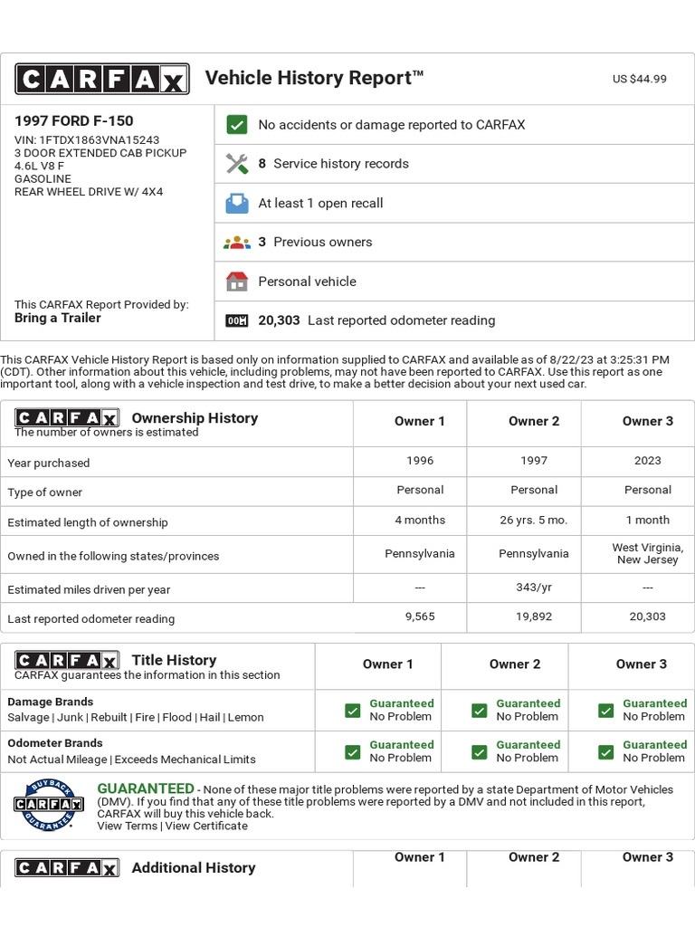 What Does CARFAX Mean by Vehicle Reconditioned?