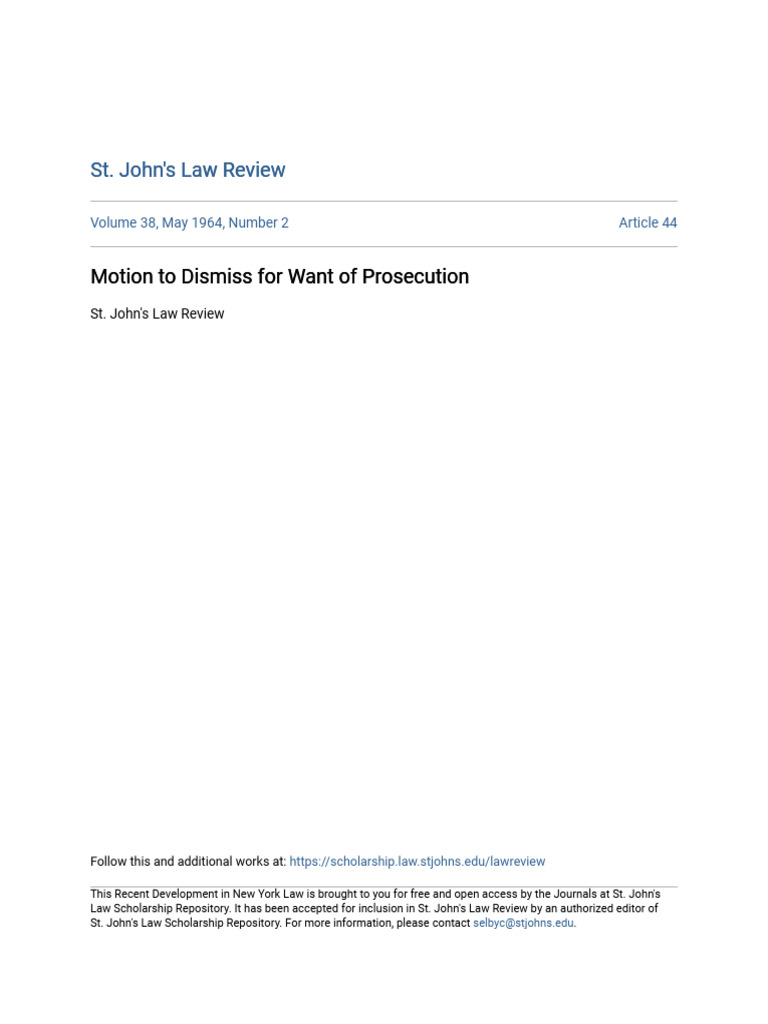 What Does Dismissed for Want of Prosecution Mean? Court Cases Explained