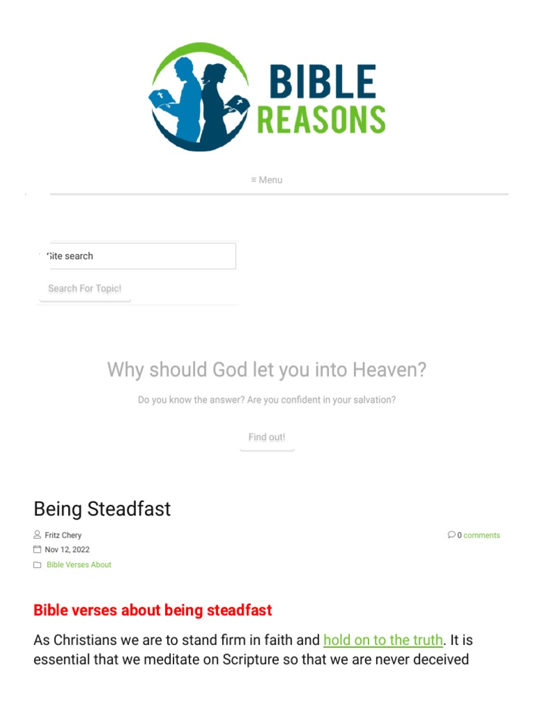 What Does Steadfast Mean in the Bible? Faith and Endurance Explained