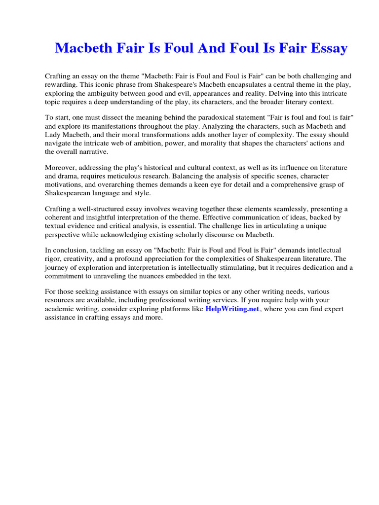 What Does Fair Is Foul and Foul Is Fair Mean? Macbeth Explained