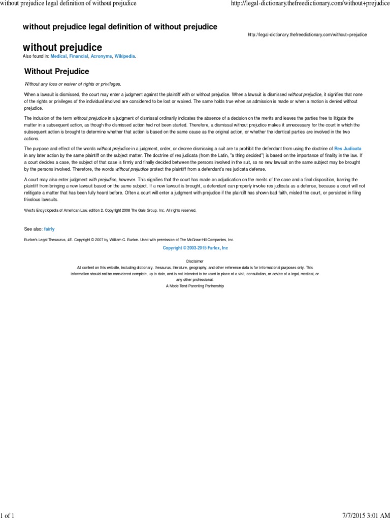 What Does Without Prejudice Mean on an Invoice? Legal Meaning Explained