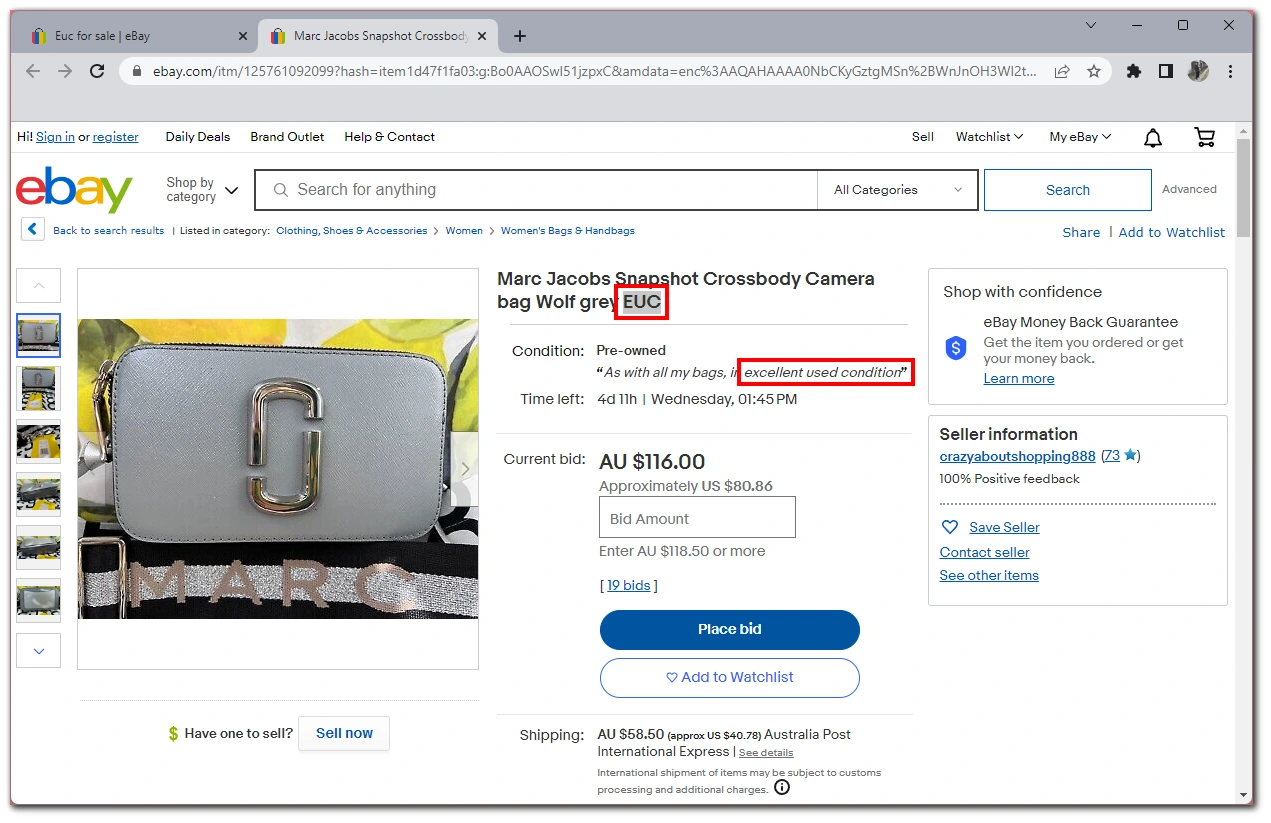 What Does EUC Mean on eBay? Item Condition Explained